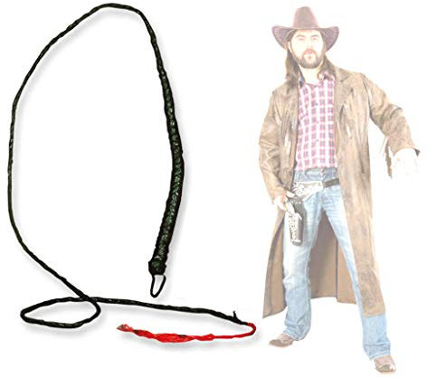 Lederpeitsche, Länge ca. 190 cm, Karneval, Accessoire, Cowboy, Sheriff