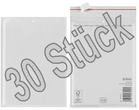 Herlitz 793505 Luftpostertasche C/3, 150 x 210 mm (30 Stück, weiß)