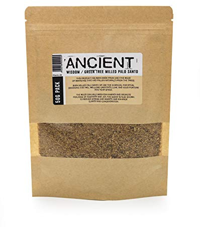 Tés & Aromas Palo Santo molido árbol Verde para Quemar con carbón 50 Gramos
