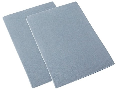 HOMESCAPES Drap Plat 100x150 cm, Drap pour lit bébé en 100% Coton, Lot de 2, Bleu