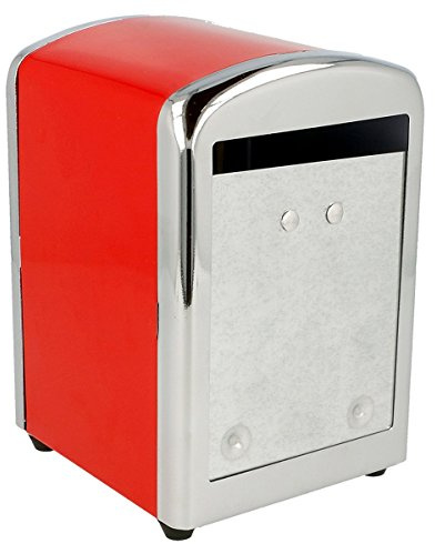 Dispenser Per Tovaglioli Di Carta Mini Servis 10,5X9,7X14 Cm Rosso Acciaio Inox - 24 Unità