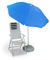 Relaxdays Parasol, Ø 180 cm, hauteur réglable, inclinable, rond, polyester, acier, jardin, balcon, terrasse, plage, bleu