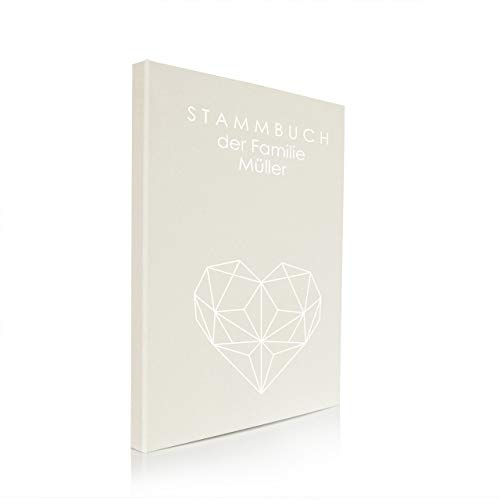 Hochzeitideal – Personalisiertes Stammbuch der Familie Nr. 146 Creme DIN A4 - Buchbinderleinen Stammbuch Hochzeit - Familienbuch Standesamt mit 4-Fach Ringmechanik & 3 Klarsichthüllen