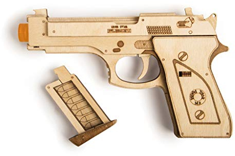 Wood Trick Wooden Scale Model Kit Shotgun Kids Children Art Model Making Set