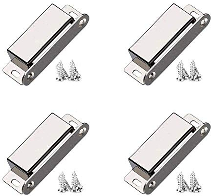 Magnetschnäpper, 4 Stück 10 kg Zugkraft, Türmagnet Stark Schranktür Magnet Schrankmagnete Magnetverschluss Schrank Türschließer Schranktür Edelstahl Möbelmagnete
