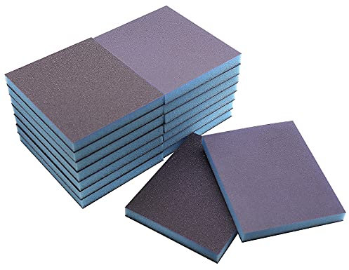 16 pezzi di spugna abrasiva, lavabili e riutilizzabili, spugna abrasiva per legno, metallo, mobili, vernice e cartongesso (grado fine, grado superfino)