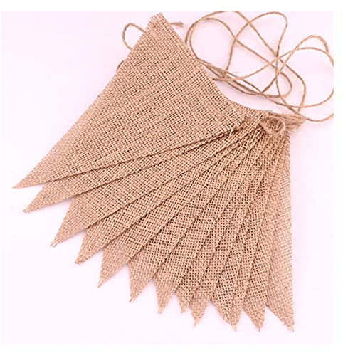 Wimpelkette Outdoor 30pcstriangel Flaggen Vintage Jute Sackleinen Hessische Banner für rustikale Hochzeit Baby Dusche Geburtstag Party Dekoration Leinen Bunting Wimpelkette ( Color : Original )