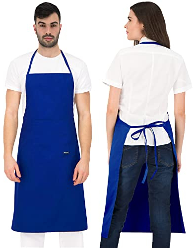PALLTEX Borago - Grembiule da cucina da uomo, da donna, per cucina, fai da te, dipingere, a norma EN ISO 13688, blu reale, Taglia unica