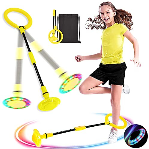 MEISHANG Kle Skip Ball For Kids With Lights,A Swing Ball With a Night Light Function,Ankle Skip Ball,For Girl Birthday Gifts For Age 5 6 7 8 9 10+,Skip It Ankle Toy Foldable,Gift
