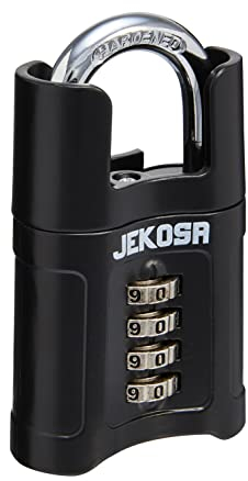 Jekosa® JKS/55 [Impermeabile] Lucchetto combinazione blindato per esterni - [No chiave] codice 4 cifre per capanni, armadietti, serrature