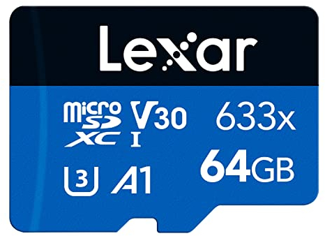 Lexar 633x 64GB Micro SD Card, microSDXC UHS-I Card W/O SD Adapter, microSD Memory Card up to 100MB/s Read, A1, Class 10, U3, V30, TF Card for Smartphones/Tablets/IP Cameras (LMS0633064G-BNNAA)