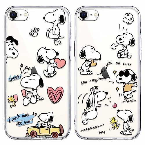 nurkorki [2 Stück Schutzhülle für iPhone 8 iPhone 7 iPhone SE 2022/2020 Hülle 4,7, Handyhülle Niedlich Karikatur Muster Transparente TPU Silikon Einzigartige Lustig Beschützen für iPhone 8 7