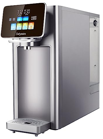 Suiysuim Sistema de ósmosis inversa para encimera, autodescarga con agua pura, sistema de filtración de agua de 6 etapas, 3:1 puro para drenar, filtro de agua para encimera WP-RSA (plata)