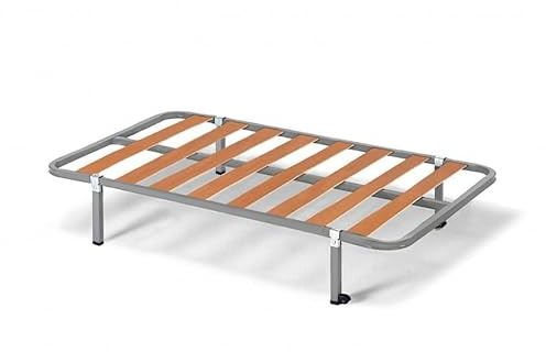 HOGAR24 ES | Somier Basic | Láminas Madera de Chopo | Estructura de Tubo de Acero 30x30 mm | Incluye Juego de Patas de 25 cm con Abrazadera | Medidas: 90x190 cm