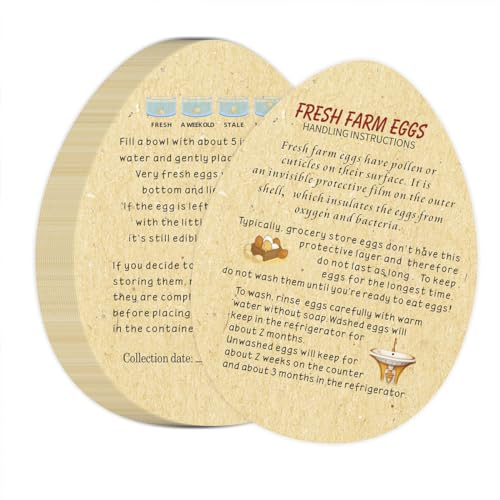 240 Pcs Fresh Farm Eggs Handling Instructions 2.6 x 3.5 Inches Eggs Design Business Card Egg Stamps for Fresh Eggs Cards Label for Eggs Cartoons Accessories (egg shape)