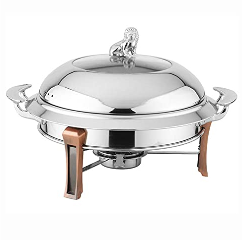 AidiOn Round Chafing Dish, Stainless Steel Chafers And Buffet Warmers Sets with Food Pan, Frame, Lid And Fuel Holder for Catering Party Events