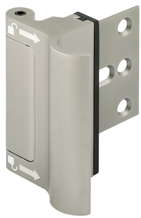 Prime-Line U 114705 New and Improved Door Reinforcement Lock with Integral Pull – Extra, High Security to your Home and Prevent Unauthorized Entry – 3 In. Stop, Solid Brass, Satin Nickel (Single Pack)