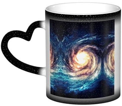 Unique Gifts Idea For Men & Husband-Ceramic Heat Sensitive Coffee Magic Mugs,Custom Coffee Cup,Universe Milky Way Galaxy
