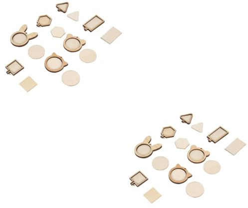 Operitacx 14stücke Mini Stickrahmen Aus Holz Teilig Für Kreuzstich Und -handwerk Verschiedene Formen Katze Bär Hase Für Schmuckherstellung Und Kreative Projekte