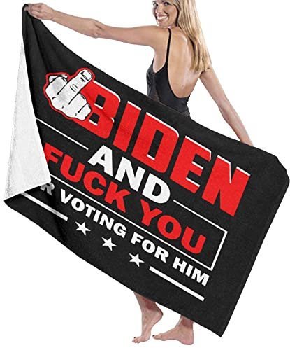 Strandtücher Scheiß Auf Joe Biden Und Auf Dich, Weil Du Gewählt Hast Badetuch Groß Saugfähig Badetuch Super Sandfest Handtuch Für Sauna Schwimmen Strand 80x130cm