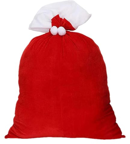 Saco grande de Papá Noel, bolsa de Navidad extragrande con cordón, solución de almacenamiento de juguetes de Papá Noel, perfecta para decoraciones navideñas y festivas