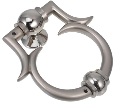 HOMOCONO European Minimalist Zinc Alloy Door Knocker in Sand Silver Finish 1 Piece Decorative Front Door Accessory for Home Security