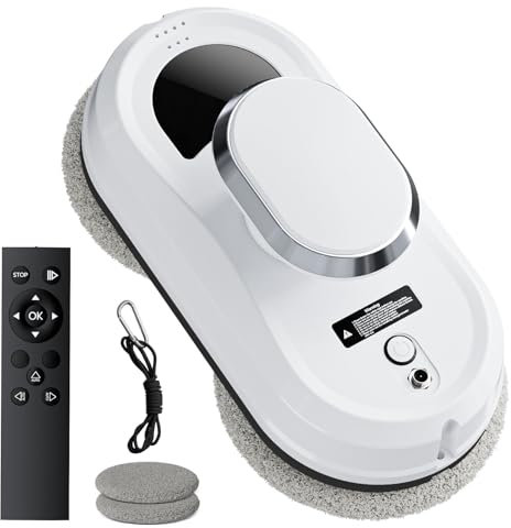 Ovshnrr Robot Lavavetri 2800 PA Intelligente Robot lava vetri per uso Esterno e Interno con 8 Mops