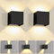 PQETBV 7W Applique Murale Interieur LED Avec Angle de Faisceau Réglable Lampe Exterieure Murale 3000K Blanc Chaud Appliques Murales Etanche IP65 Applique pour Salon Chambre (Noir)
