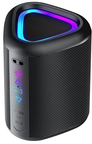 aowoka Bluetooth Speaker, 2025 Portable Wireless Speakers With Led Light, Bluetooth 5.4, 24H Playtime, Enhanced Bass, IPX7 Waterproof, Outdoor Speaker for Travel, Sport, Party, Biking.