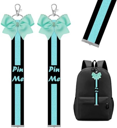 2 Stück Cheer-Pin-Gurt, Schlüsselanhänger, Pin-Me-Band für Rucksack, Glitzer, Cheerleader-Geschenke, Schleifenhalter, Strasssteine, Sportzubehör für Frauen, Teenager, Mädchen, Tasche, Rucksack