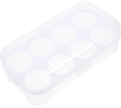 Portauova da Frigorifero 8 Uova in Pp Bianco per Cucina | Box Frigo Portatile, Organizzatori Frigo Compatti, per Campeggio e Uso Domestico