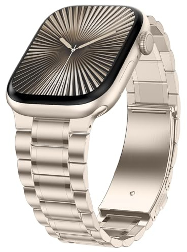 Dolstrap Edelstahlband Kompatibel mit Apple Watch Armband 42(Serie 11/10)/41/40/38mm, Herren/Damen Metall Ersatzband Armbänder Kompatibel für iWatch Serie 11 10 9 8 7 6 5 4 3 2 1 SE3/2/1, Polarstern