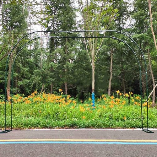 Arco de jardín de metal grande para plantas trepadoras, pérgola de hierro resistente a la intemperie en blanco, negro y verde, 3 m de ancho x 2,2 m de alto, para decoración de jardín al aire libre