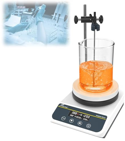 Agitateur À Plaque Chauffante avec Capteur, Plaque Chauffante À Agitation Magnétique, Mélangeur De Laboratoire Réglable De RT À 310 °C pour La Chimie Et Le Brassage Artisanal