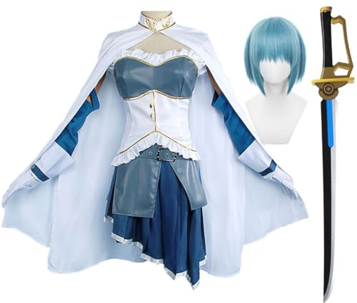 Zhongkaihua Miki Sayaka cosplay kostym klänning peruk rekvisita uniform fullt set anime rollspel flicka halloween karneval outfit