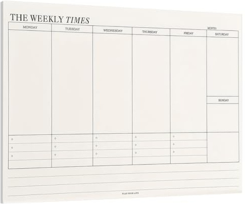 60 Feuilles Planificateur Hebdomadaire, 24.5x17.5 cm Planning Semaine