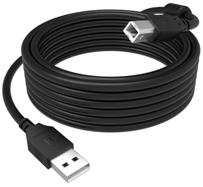 Zosvoses USB 2.0 Printer Cable Compatible with Epson EcoTank ET-2800, ET-4800, ET-2400, ET-2850, ET-8550, ET-4850, ET-3850, ET-15000, ET-8500, XP-5200, XP-42000 Printer (5ft)