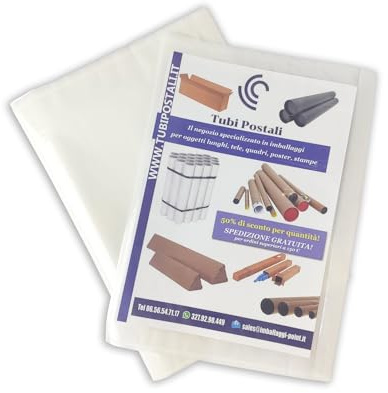Imballaggi Point - Dokumententaschen - neutrale Aufkleber mit Acrylkleber und entführtem Verlauf - 16 x 22 cm - transparent für Versanddokumente A4 gefaltet auf 2 Stück - 3000 Stück Set