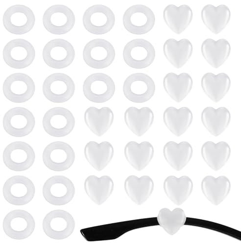 20Pairs Ear Hooks for Glasses Anti Slip Silicone Glasses Ear Grips | Silicone Eyewear Retainer Heart Glass Arm Grips for Spectacle Eyewear Glass Sunglasses