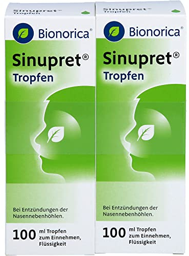 Sinupret Tropfen im Sparset 2x100ml– die flüssige Alternative bei Nasennebenhöhlenentzündung mit Schnupfen. Löst den Schleim, öffnet die Nase und befreit den Kopf, für Erwachsene