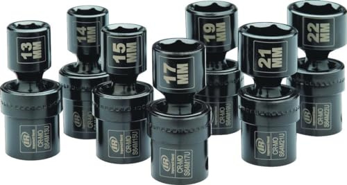 Ingersoll Rand SK4M7UN - 1/2 Metrisk Krafthylssats, 7 Delar: 13, 14, 15, 17, 19, 21, 22mm, Långa Krafthylsor för Bilar och Fordon