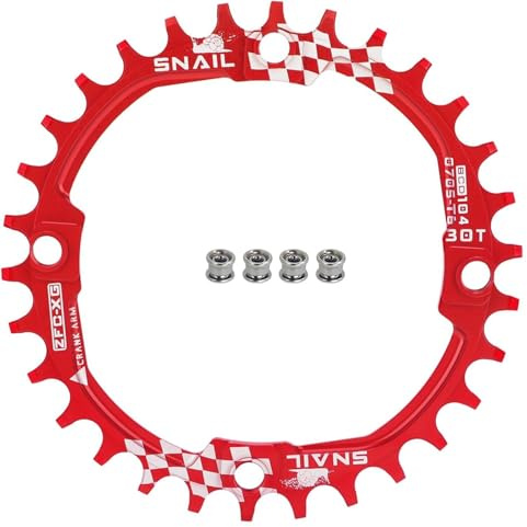 FOMTOR Schmales breites Kettenblatt 30T 104 BCD 9 10 11 Gang Einzel-Kettenblatt für die meisten Mountainbikes Rennräder BMX MTB Fixie Track Fahrrad (rund)
