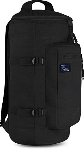 Seesack aus reißfestem Canvas-Material mit Doppelgurt und Metallverschluss - 100% Baumwolle Schwarz-Sub 20 Liter