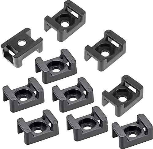Helonge Cable Tie Mounting,100 Pcs Zip Tie Base,5 mm(M5) Screw Hole, 23x16x9(L*W*H) mm Cord Tie Mount Wire Tie Holder Fix Bottom Wire Management for Home/Office/Outdoor/Garden