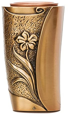 REAL VOTIVA FONDERIE D'ARTE Portafiori in Bronzo - Linea SEBA (cm 19, a Terreno, Interno plastica) [T.03.3260/19/PL]