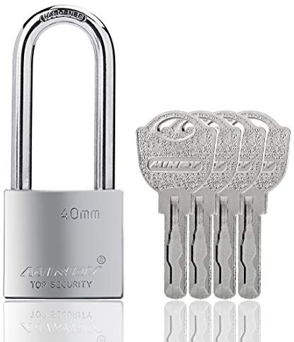 Candados de grillete de 40 mm de largo para uso en exteriores, resistente a todo tipo de clima, cerradura de aleación de acero resistente con 4 llaves