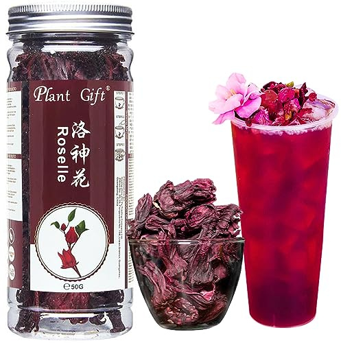 Plant Gift Roselle Hibiscus, Té hibisco 50g / 1.76oz | Natural. Sin rellenos, sin aditivos. Hibisco seco, sabor afrutado y ácido. Also: Roselle Hibiscus Tea.