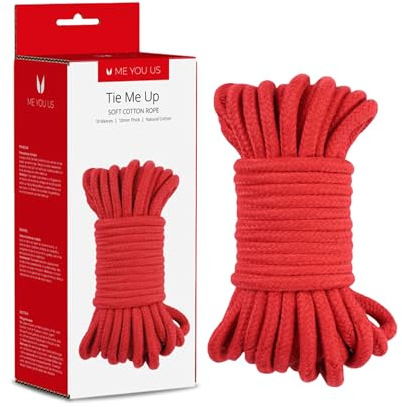 Me You Us - Corda bondage Tie Me Up - Lunghezza 10 metri (spessore 10 mm) - Corda in morbido cotone, perfetta per giochi bondage (Rosso 10 metri)