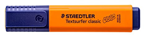 STAEDTLER Textmarker Textsurfer classic, Orange, großer Tintenspeicher, lange Markierleistung und Lebensdauer, sekundenschnell trocken, Keilspitze 1-5mm, 10 Textmarker, 364 C-400