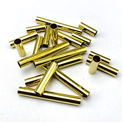 Yaoqijie - 2 remaches de latón M6, tubo hueco/mango de acero para cuchillos de barra DIY de 17 a 45 mm de longitud (tamaño: M6 x 19 mm)